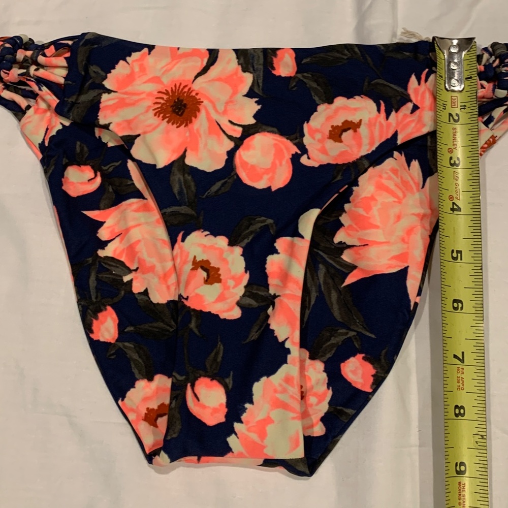 COPY - NEW Tori Praver Seafoam Floral Indigo Bikini Bottom: M - Picture 6 of 6